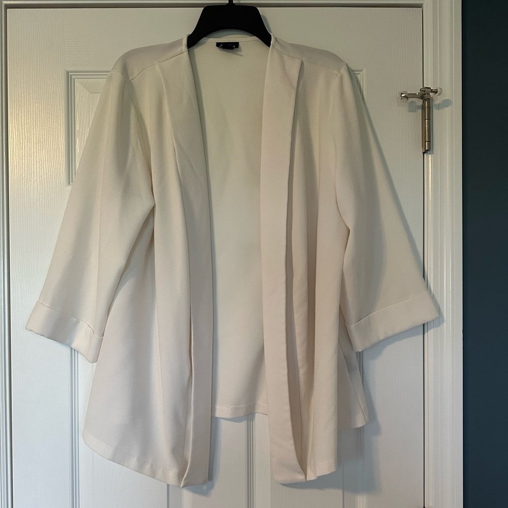 White drape blazer